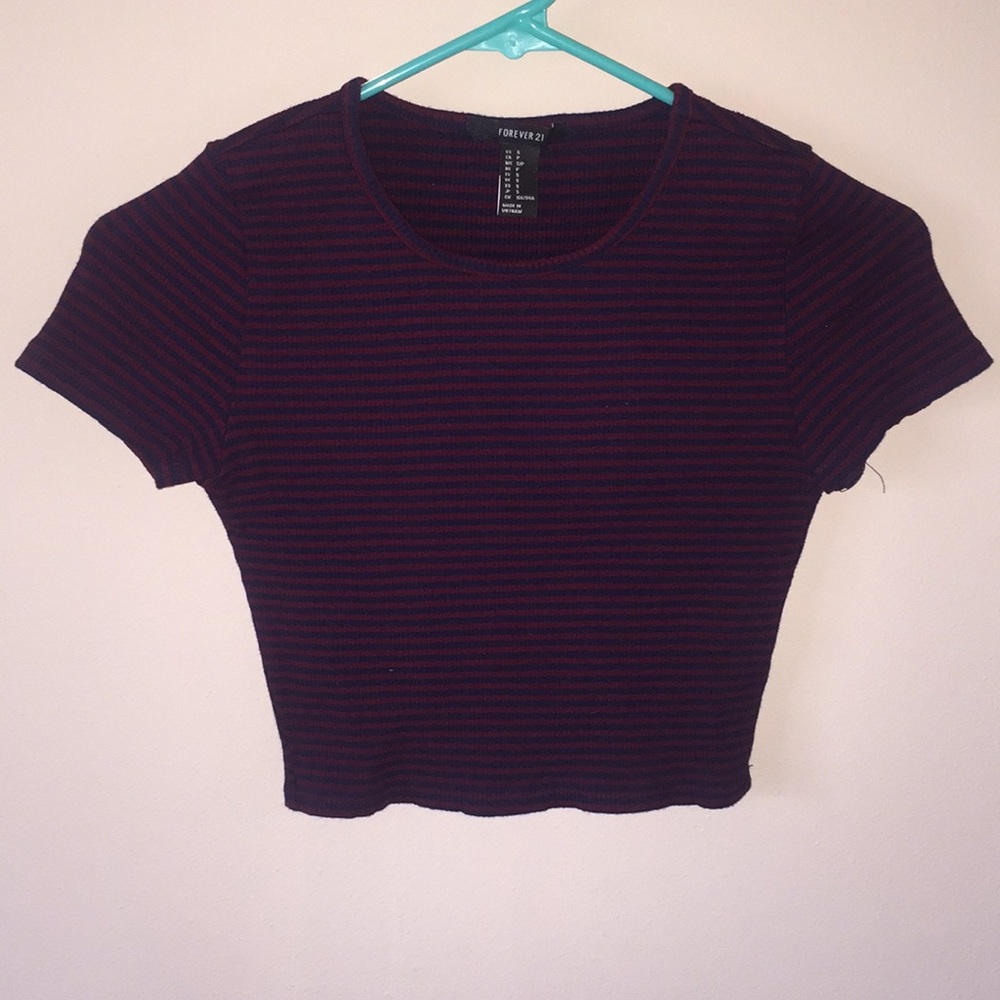 horizontal striped crop top Size small